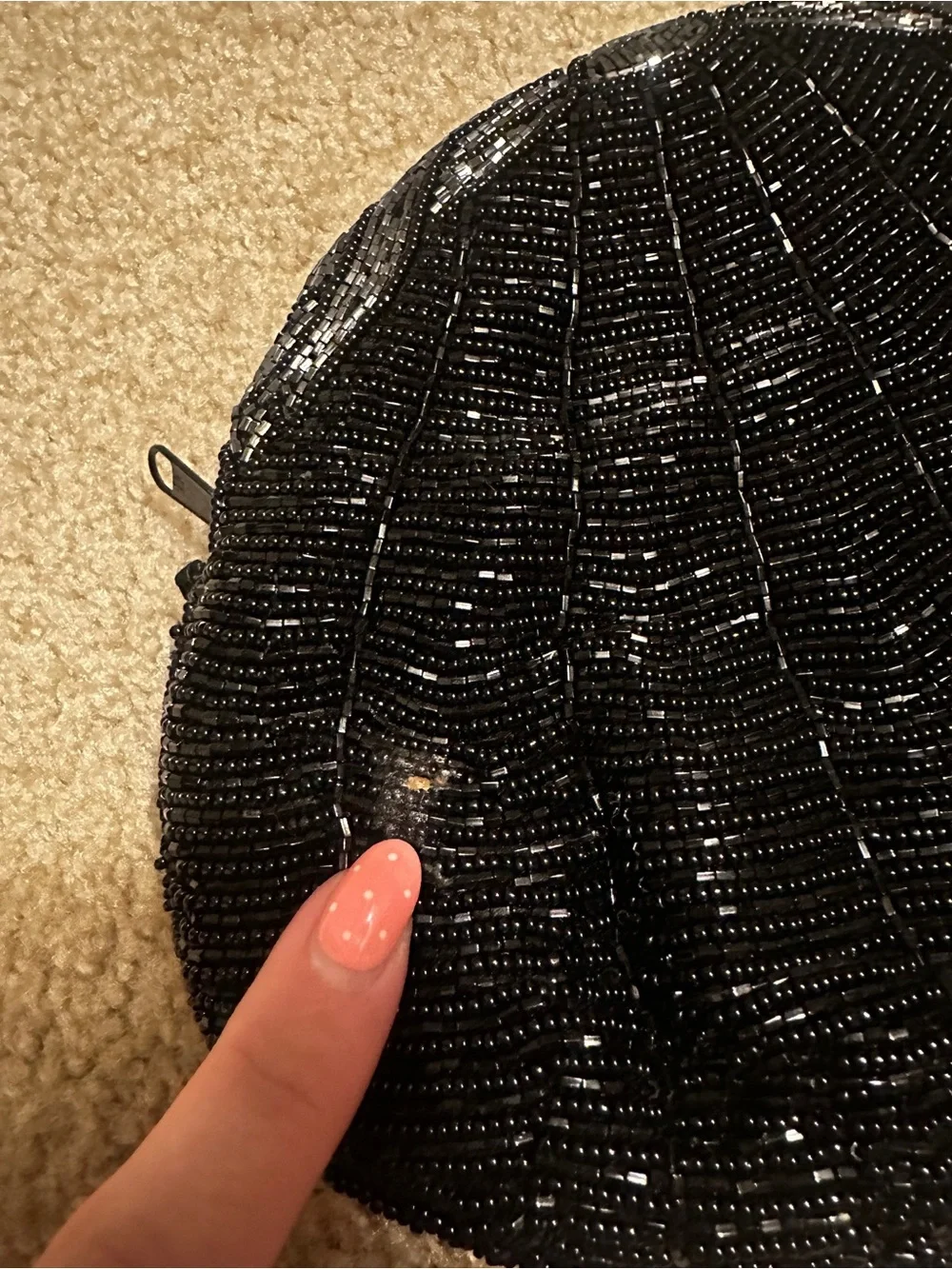 Black Beaded Clutch